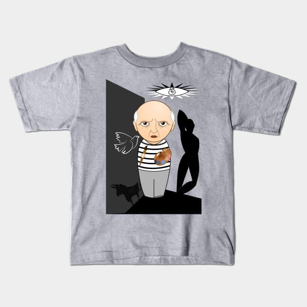 Kokeshi Picasso Kids T-Shirt by Pendientera